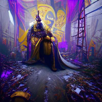 Dark Fantasy Emperor in Purple and Yellow, 8K