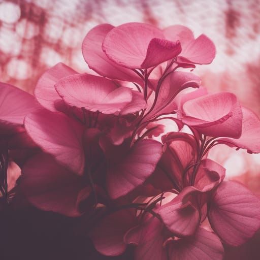 Dreamy Pink Flowers with Nautilus Swirls