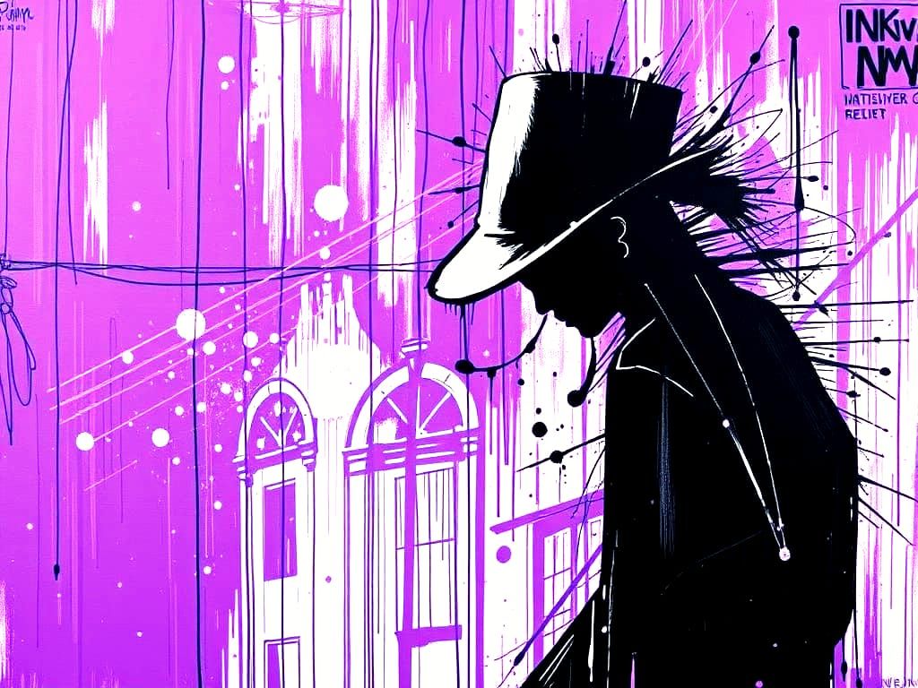 Abstract Woodgrain Splashes in Purple Tones