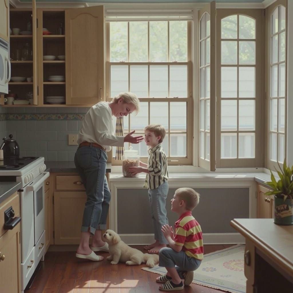 Child's Desperate Plea for Cookies in 1980s Kitchen