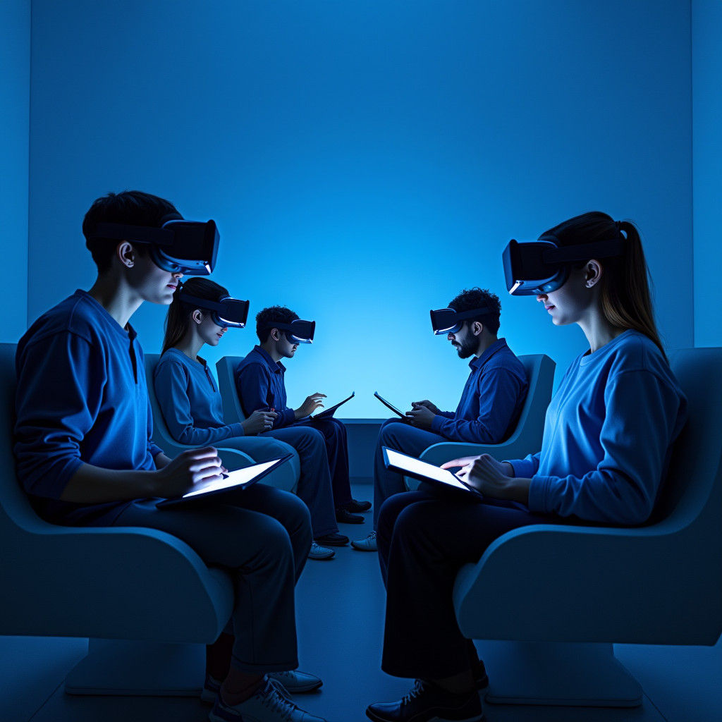 Virtual Classroom Scene with Augmented Reality Effects