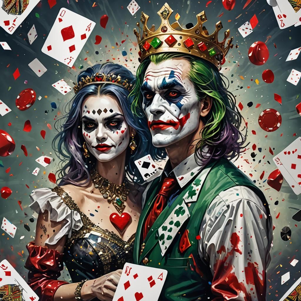 Hyperrealistic Joker King and Queen Playing Cards