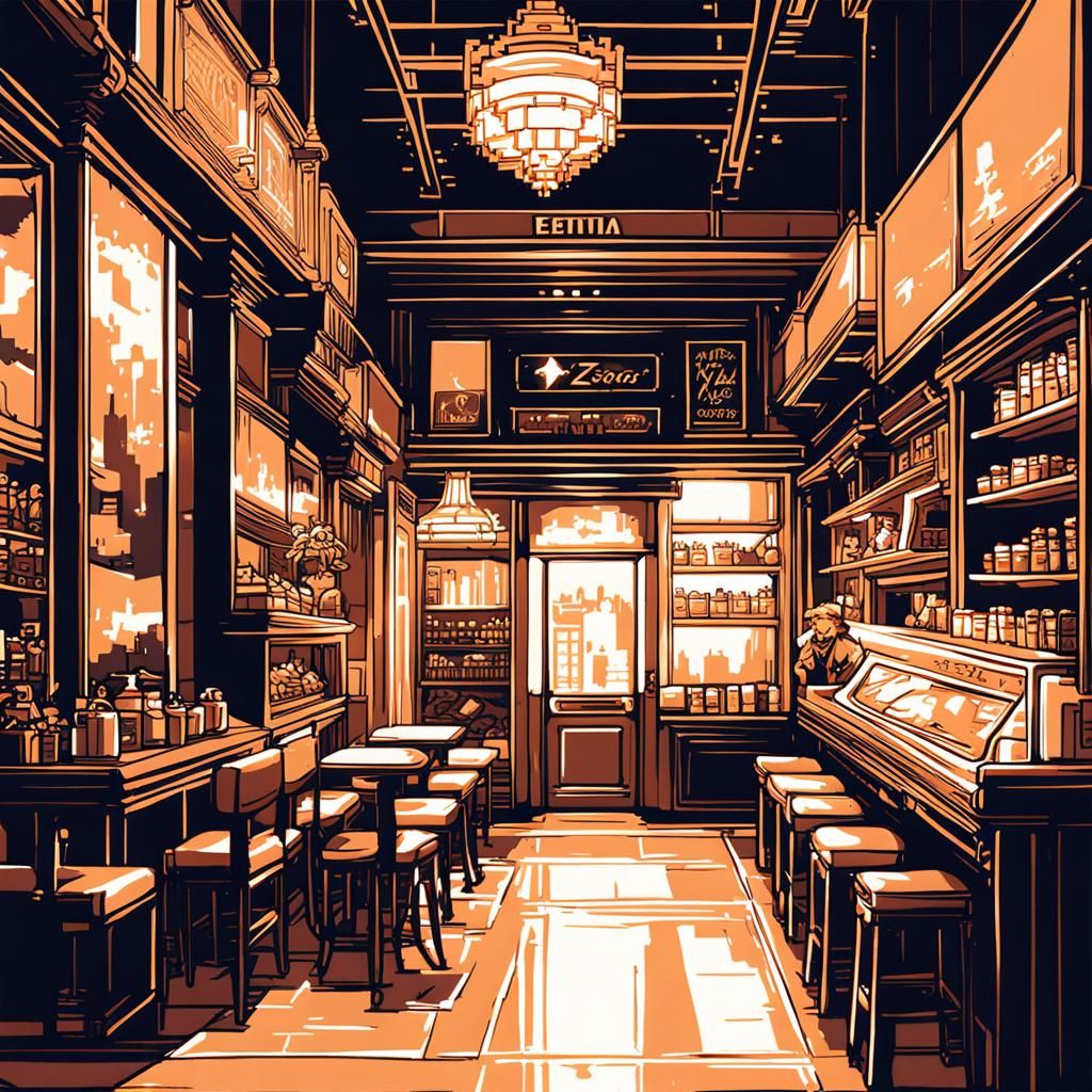 Pixel Art Bedroom in 1920s Paris Cafe