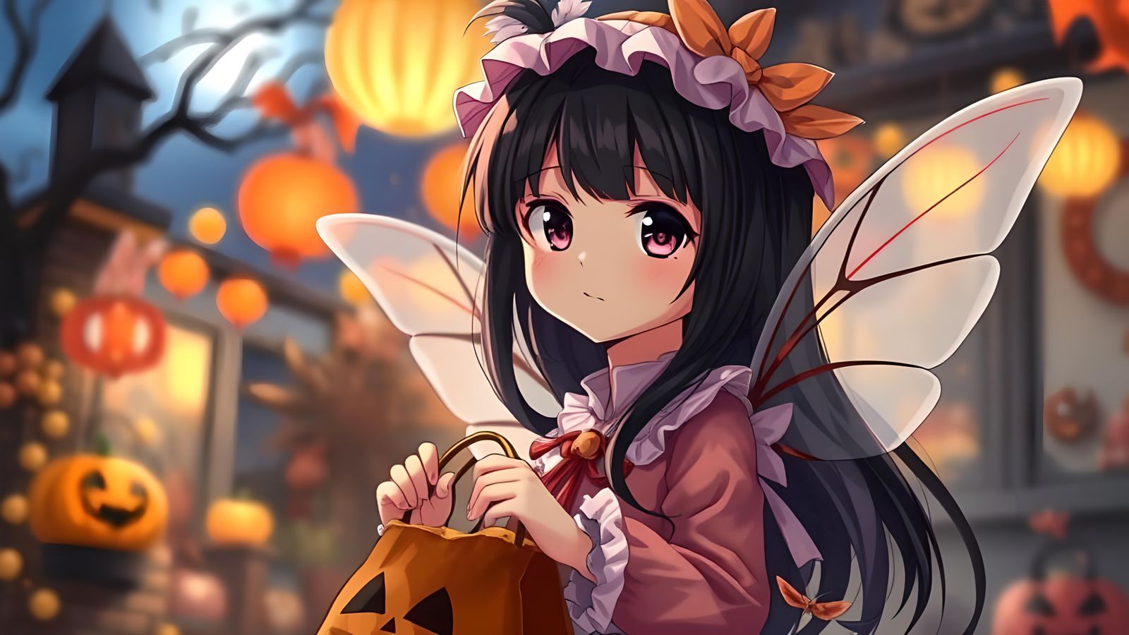 Anime Fairy Princess Halloween in Game Splash Art