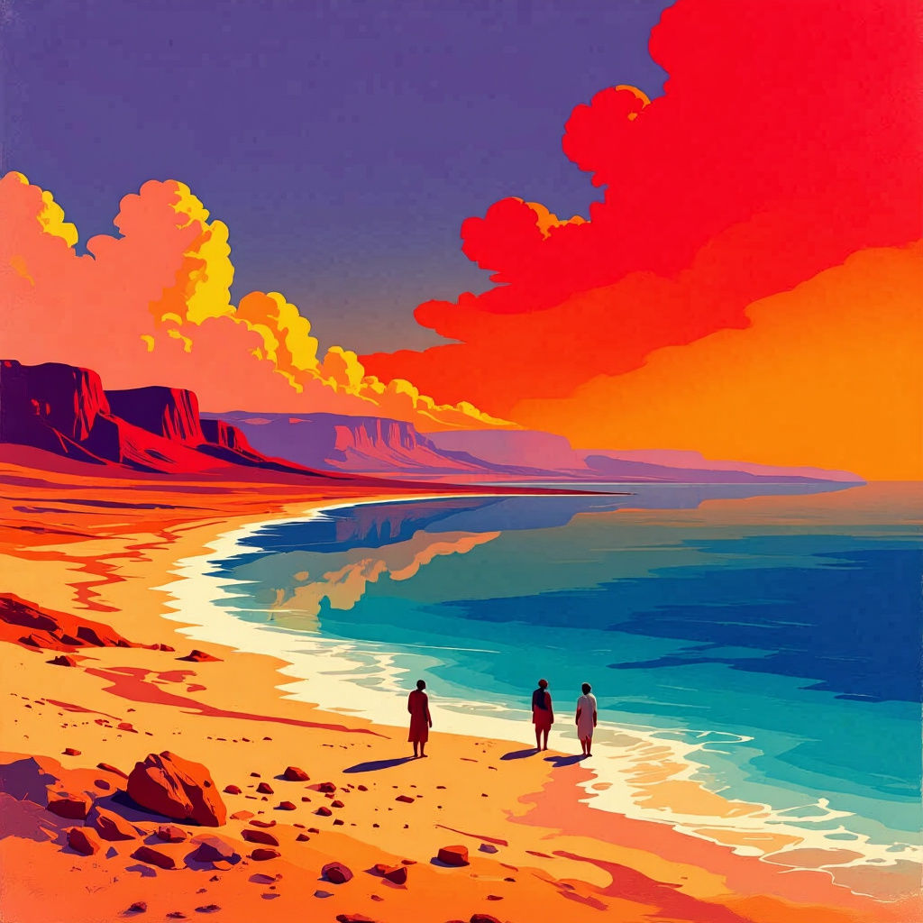 Serene Dead Sea Meets Crashing Desert Wasteland
