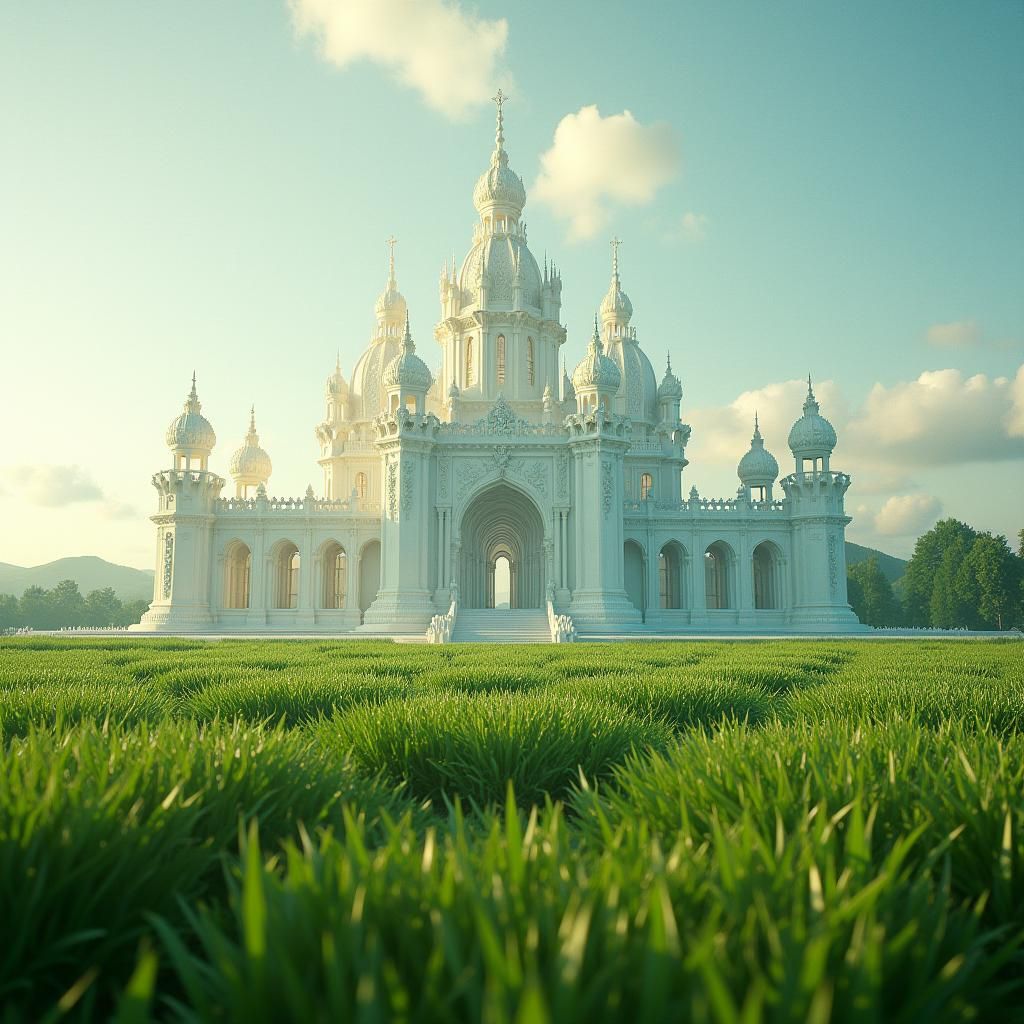 Majestic Crystal Castle on Green Field: 35mm Film