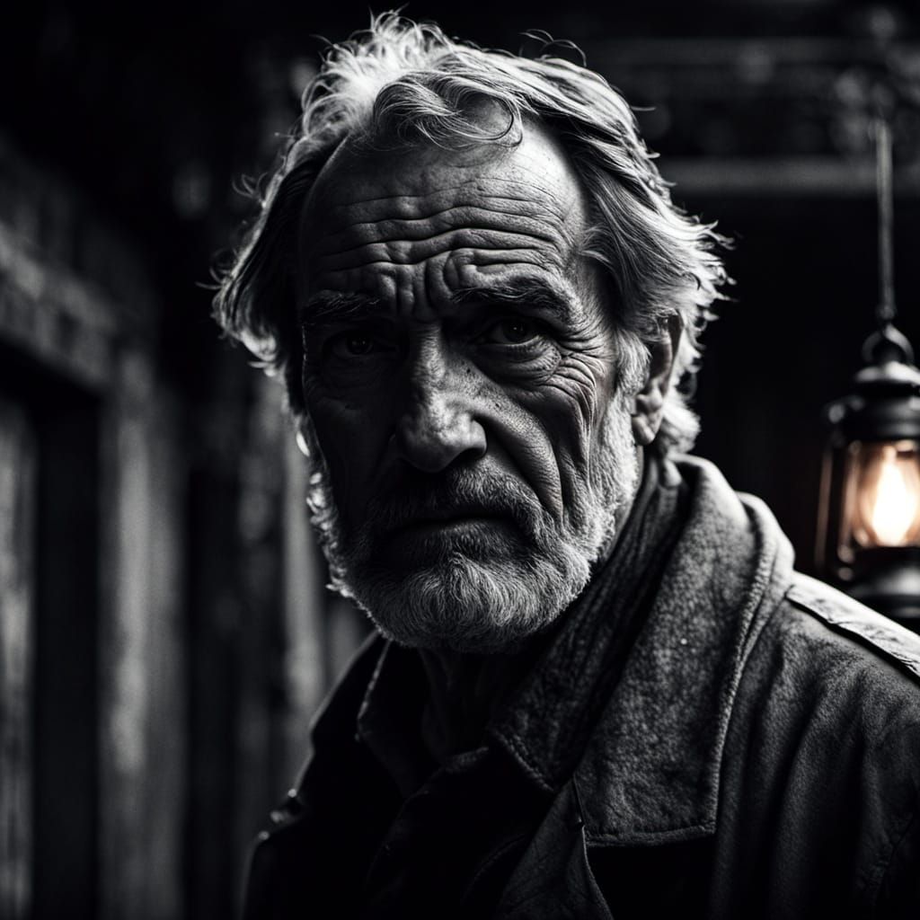 Gritty Cinematic Portrait of a Weathered Adventurer