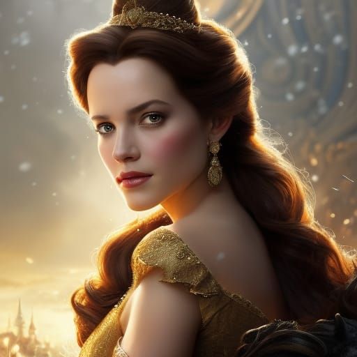Princess Belle Portrait in Art Nouveau Style