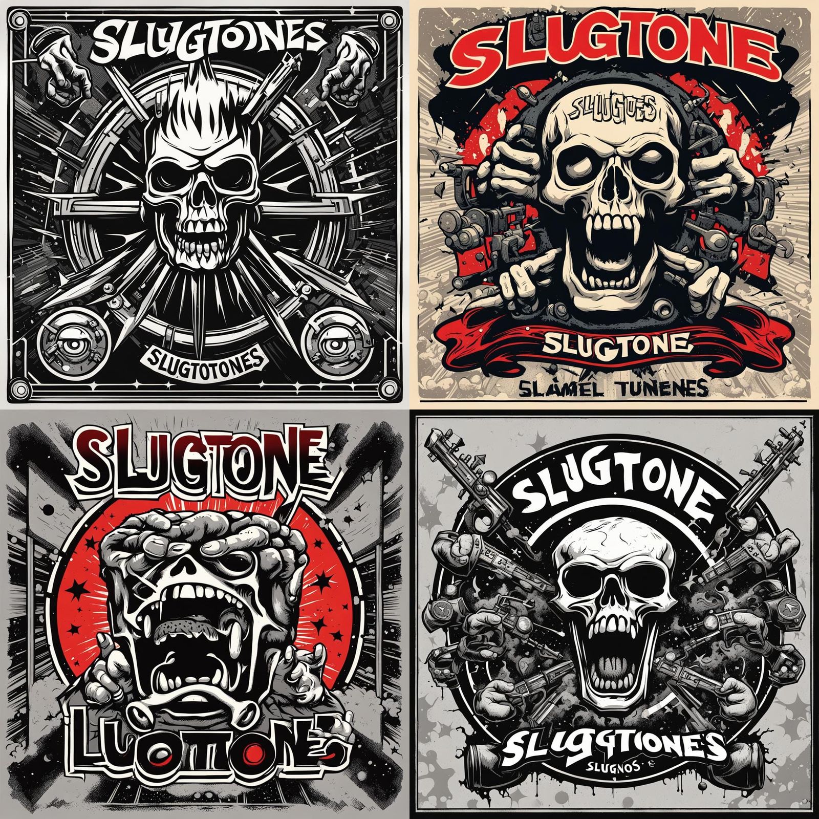 Punk Band Logo with Fisted Center in Comic Art Style