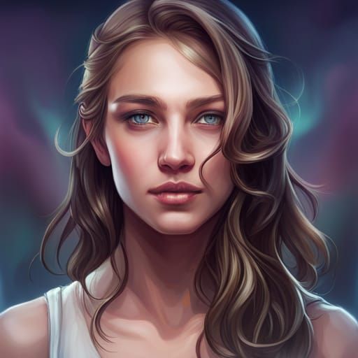 Detailed Portrait of a Girl in Art Nouveau Style