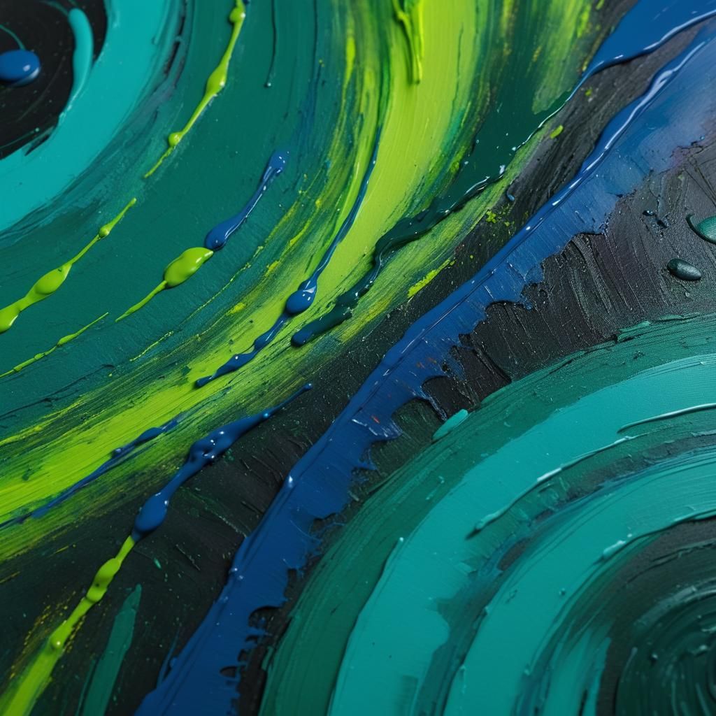 Abstract Expressionist Vortex in Deep Shadows