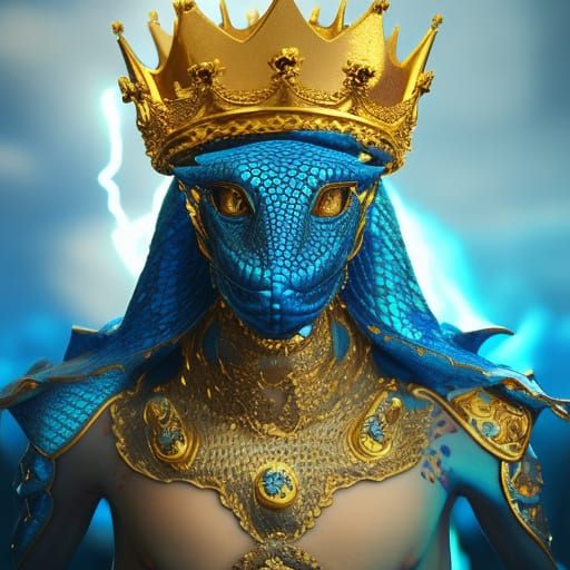 King in Lizard Scale Armor, Fantasy Art
