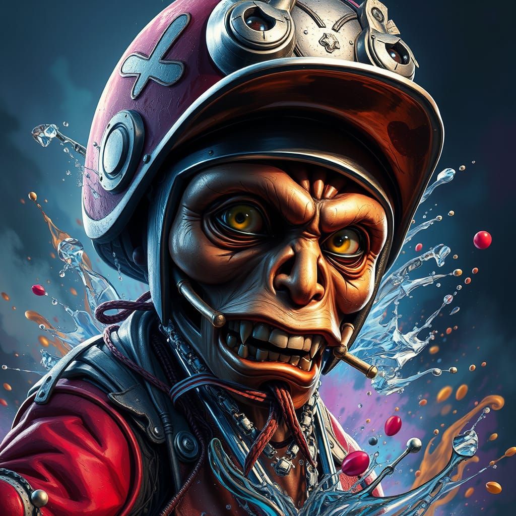 Hyperrealistic Chopper in Splash Art Style