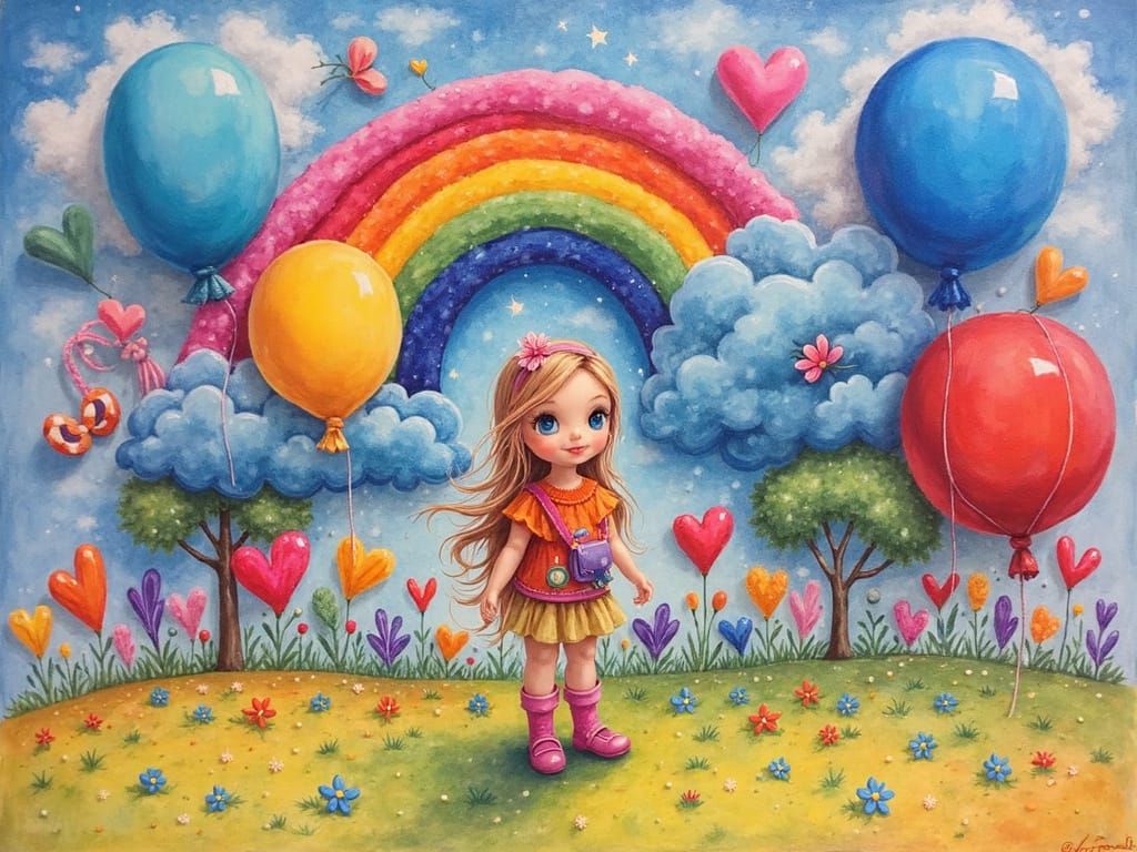 Rainbow Colors in Fine Art Style
