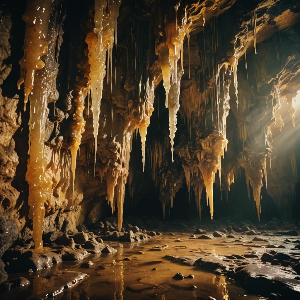 Wax Cave Stalactites in Golden Hour Light