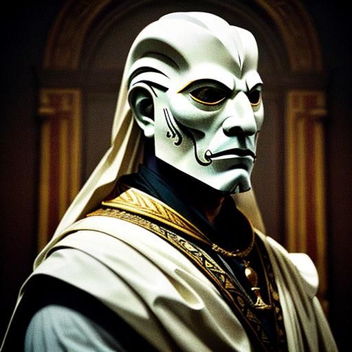 Ornate Ivory Opera Mask in 17th Century Style