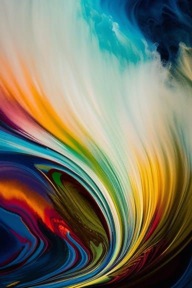 Colorful Tulips in Gouache Ink Flow Style