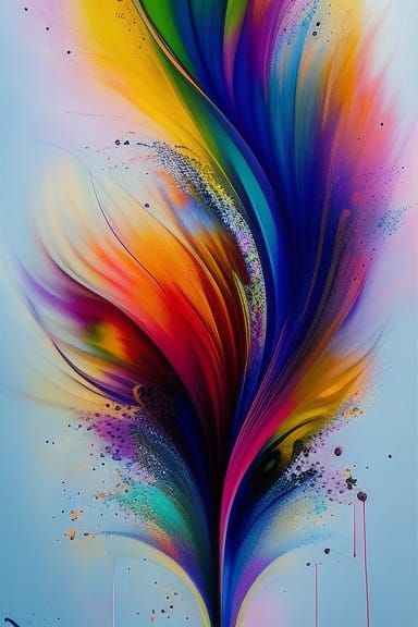 Colorful Tulips in Gouache Ink Flow: 8K Resolution