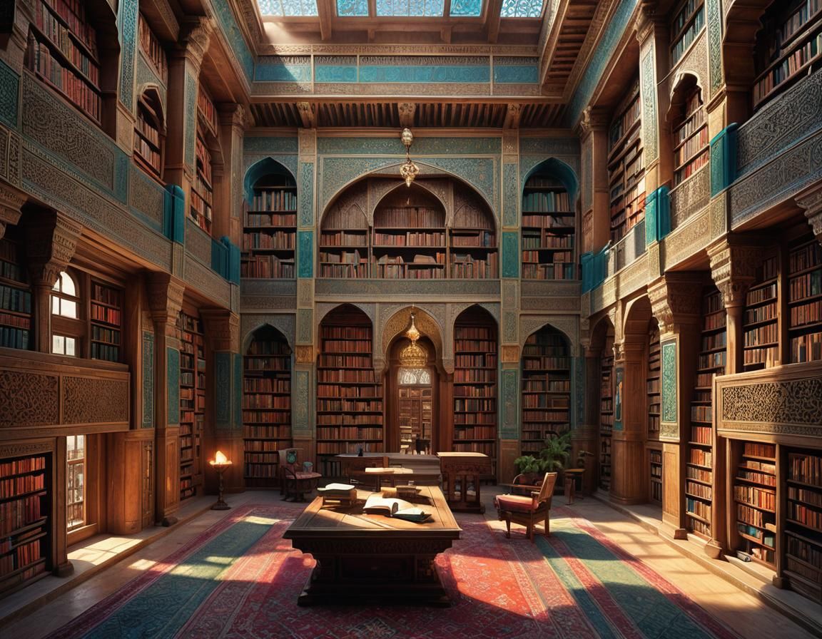Al-Qarawiyyin Library, Fez, Morocco, Detailed Matte Painting