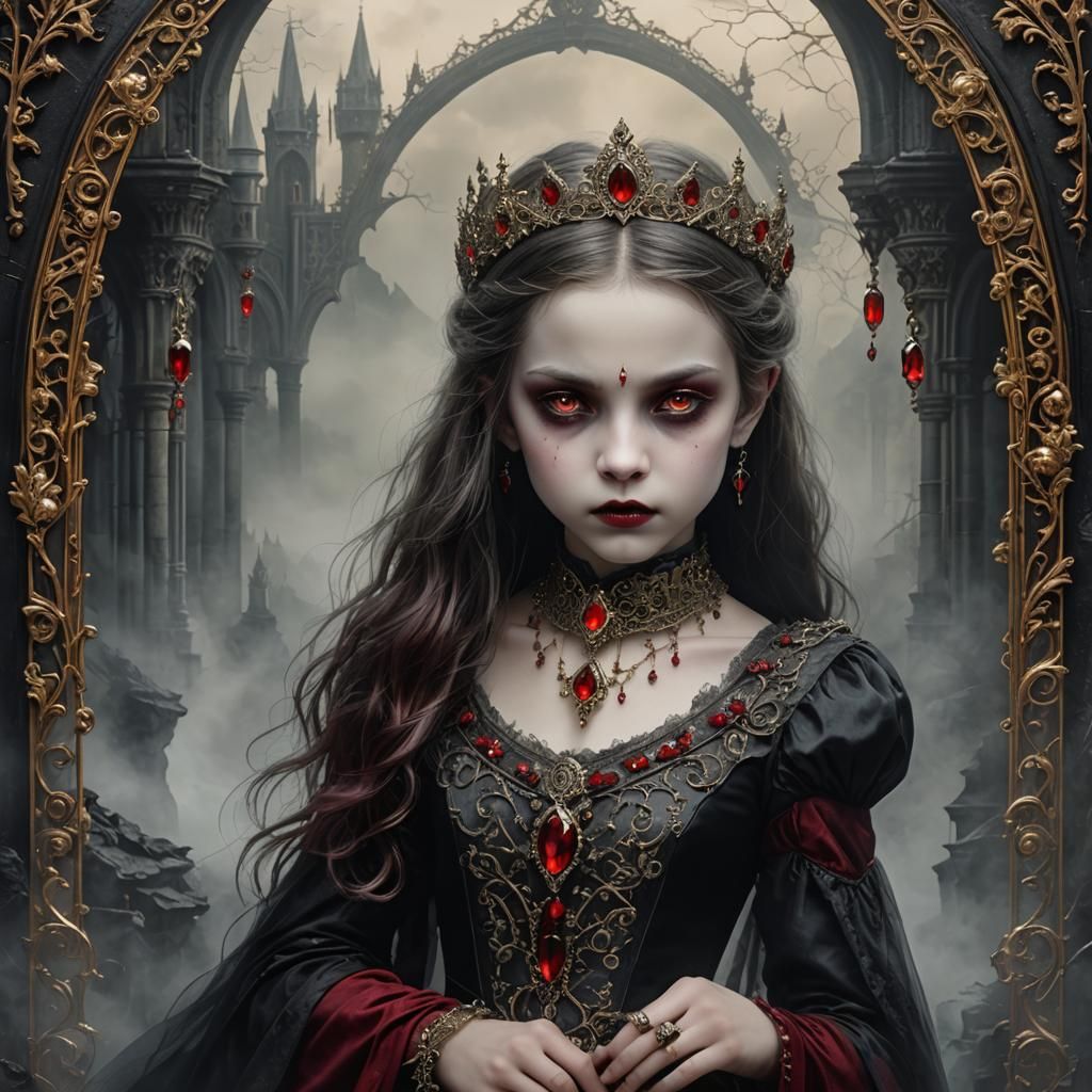 Gothic Vampire Princess Matte Painting