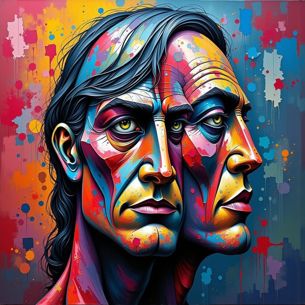 Colorful Graffiti Splash Art in Street Style