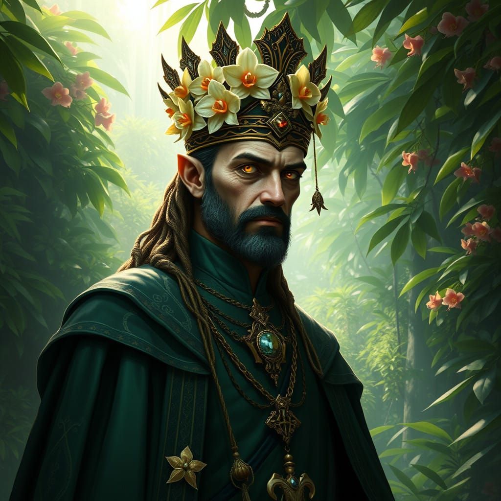 The Verdant Emperor: Regal Portrait in Lush Canopy