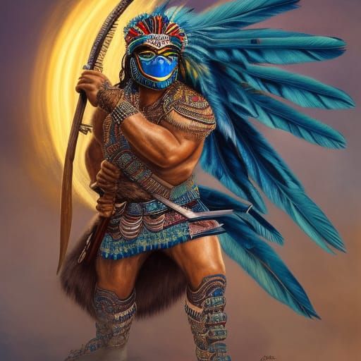 Fearsome Huitzilopochtli, Dark Fantasy Concept Art
