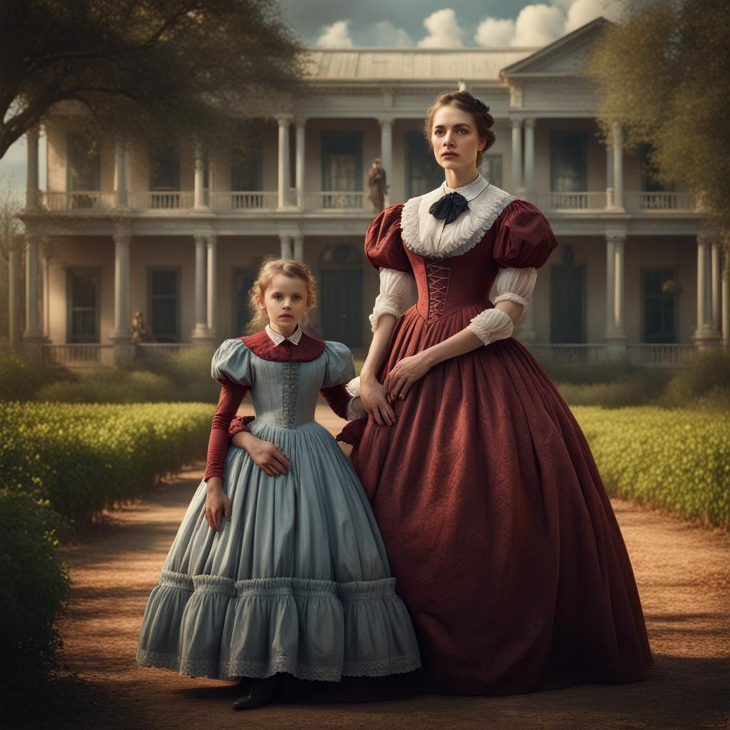 19th Century Plantation Photo, Detailed Matte Painting