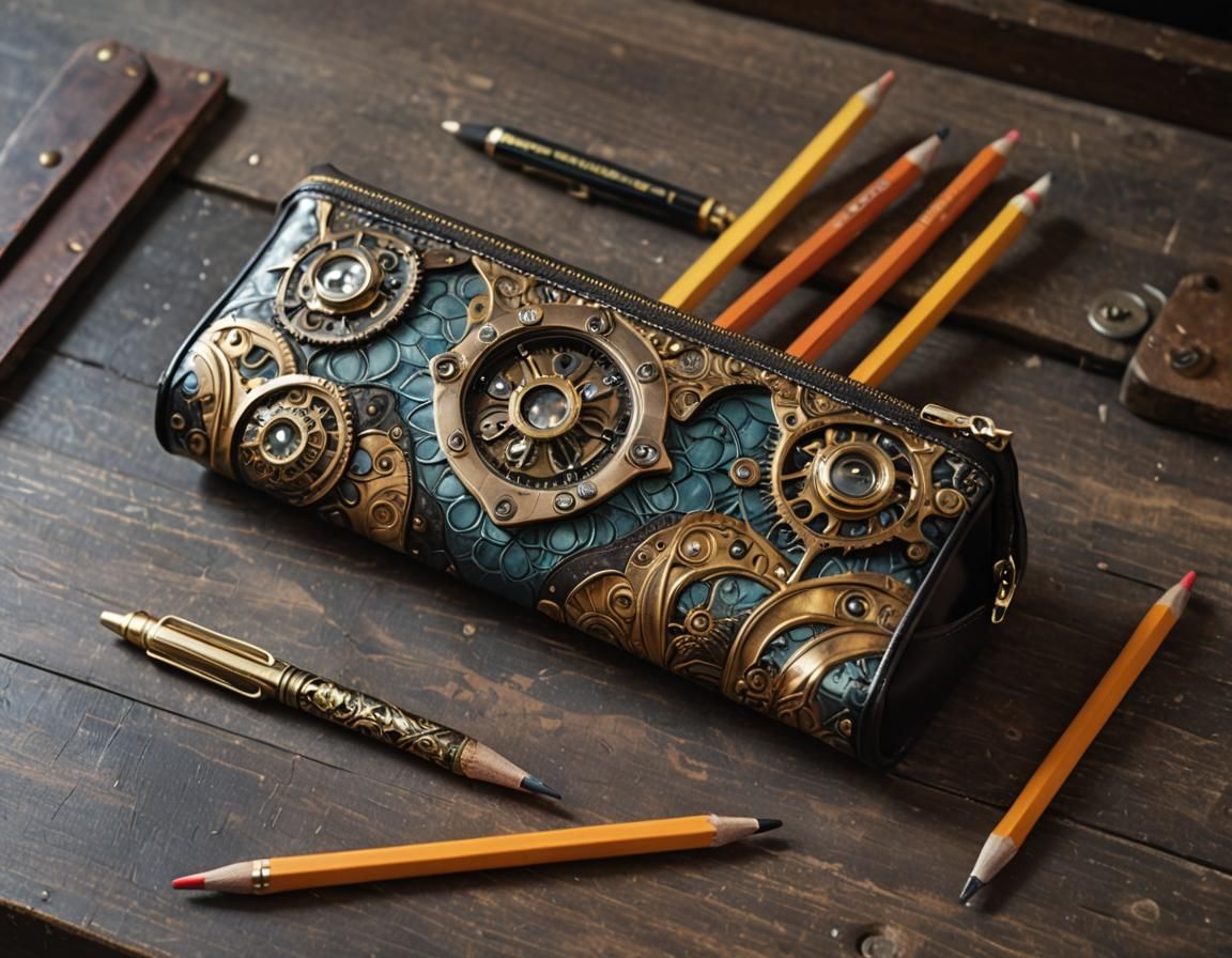 A (vintage-pencil case), The angled body of the (pencil cas)...