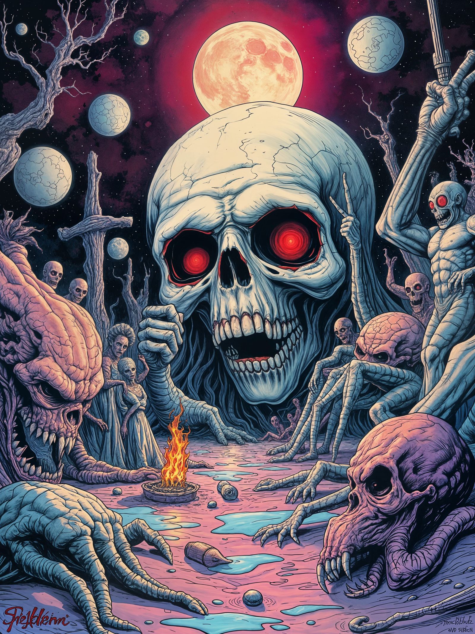 Surreal Horror Trip Art in Comic Style