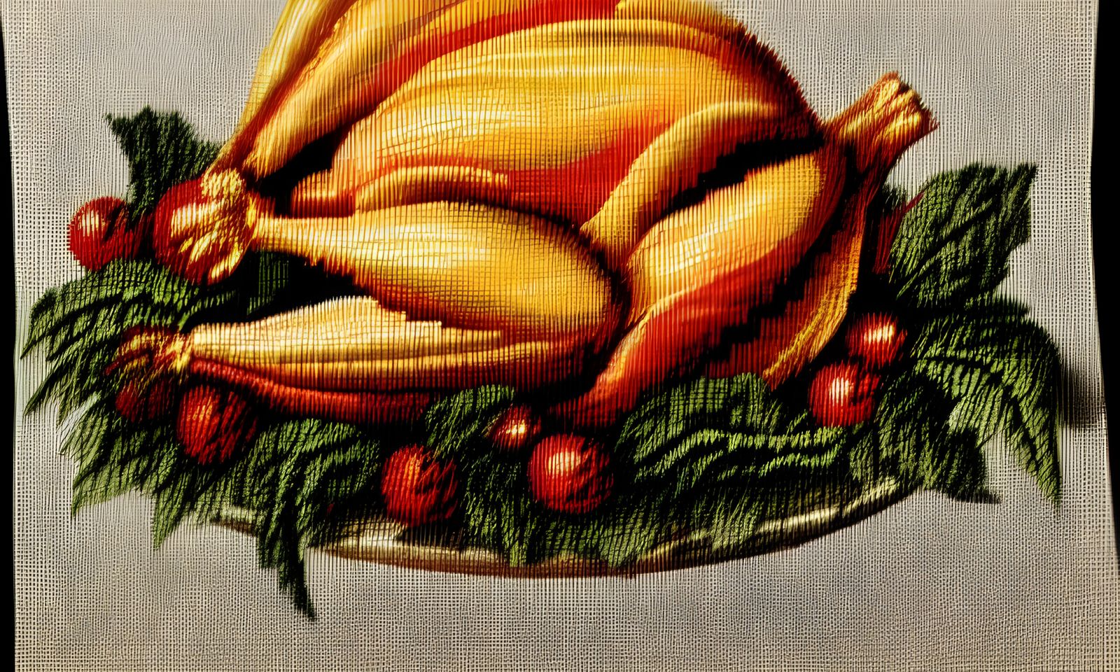Thanksgiving Needlepoint Oil Painting Background