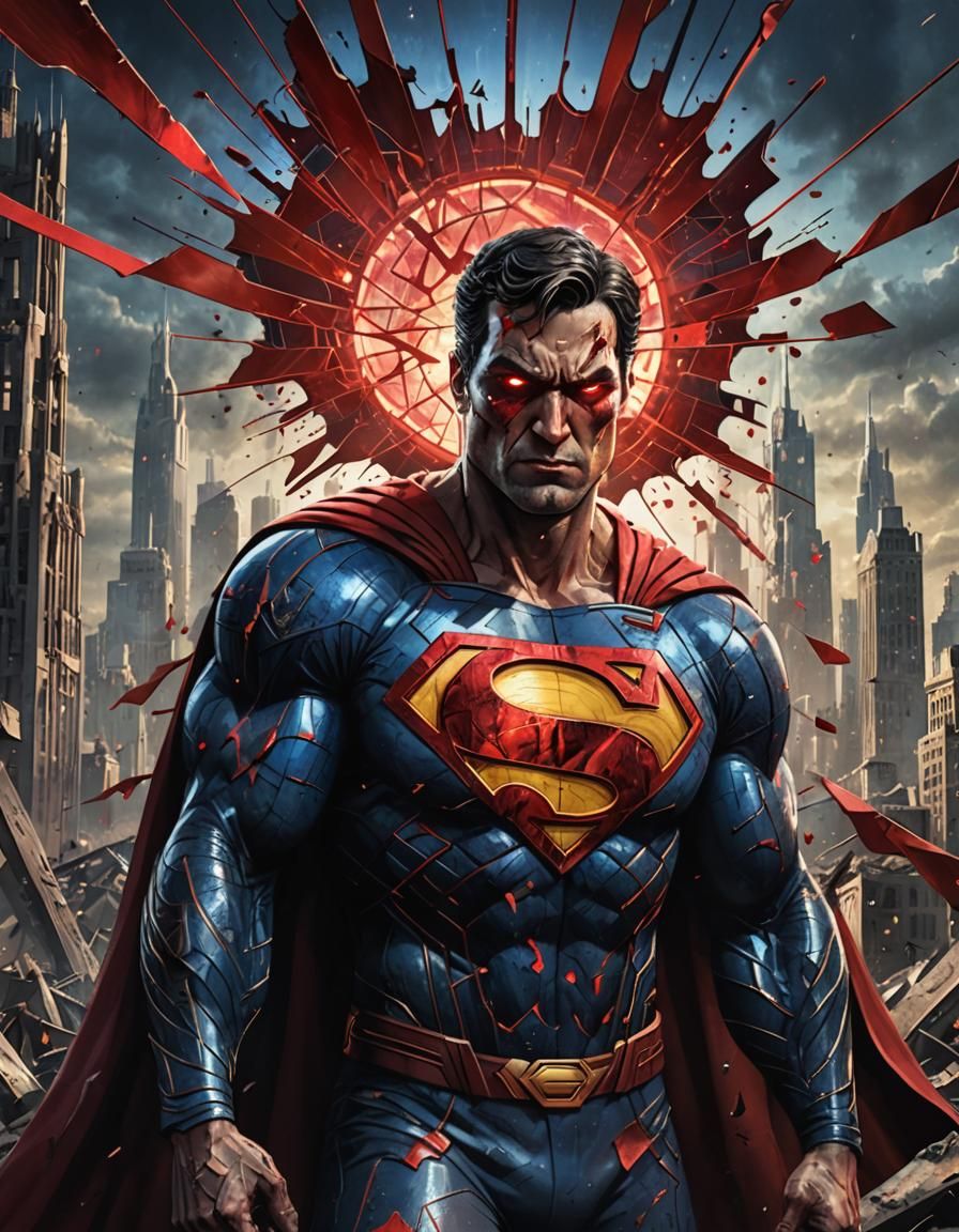 Stained Glass Superman Unleashes Laser Vision