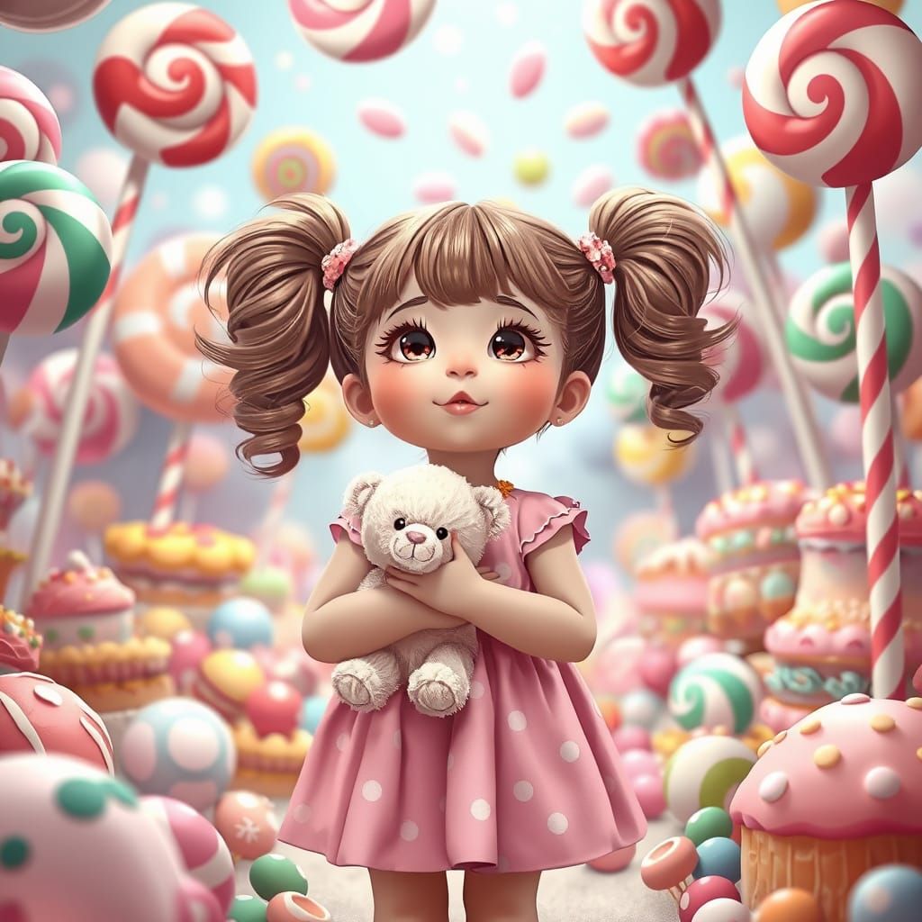 Girl in Candyland Digital Illustration