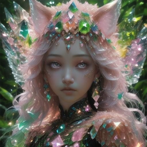 Crystal Butterfly Boops Fox Nose in Enchanted Garden