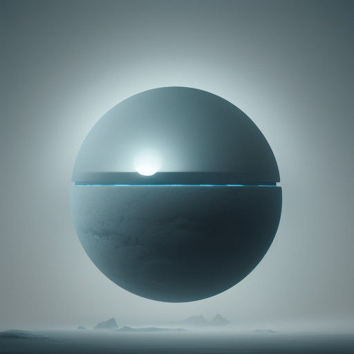 Glowing UFO in a Desolate, Fog-Shrouded Landscape