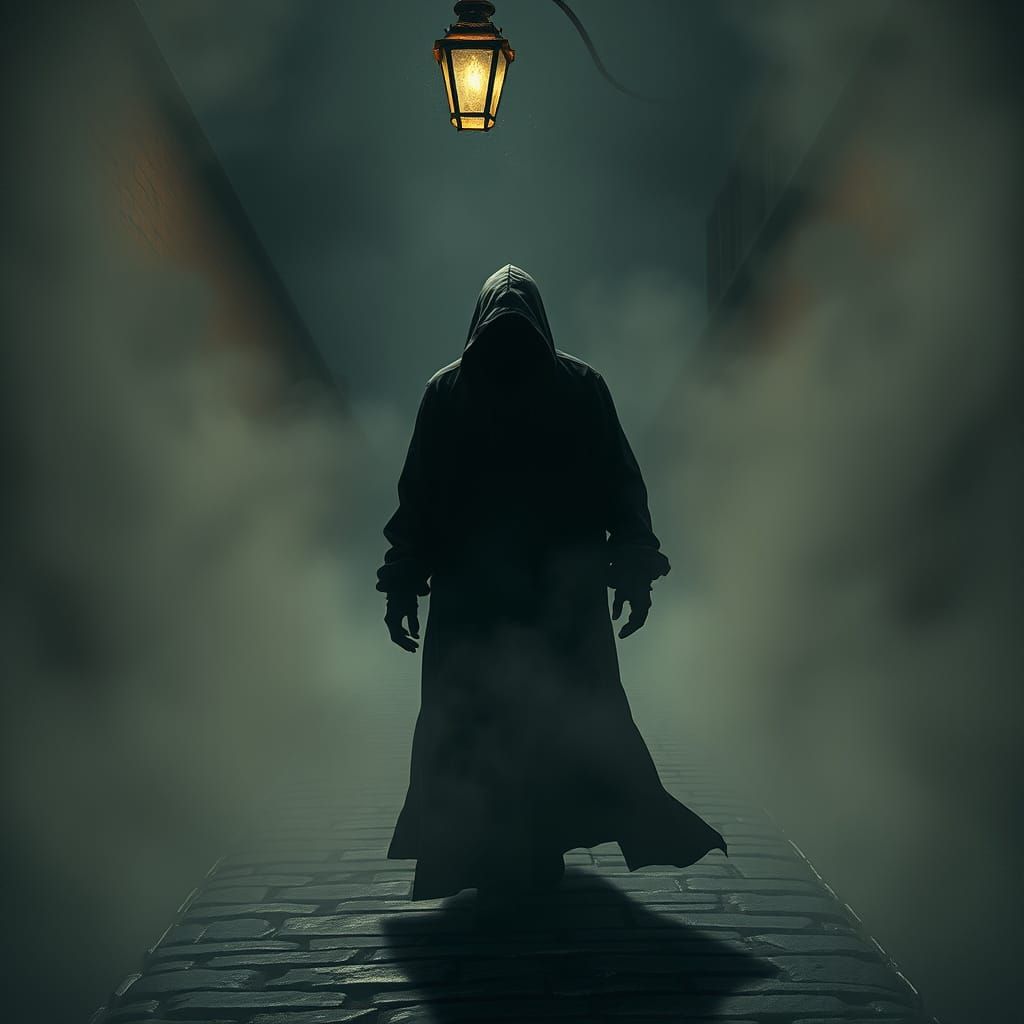 The Faceless Wanderer in Dark Surrealist Style