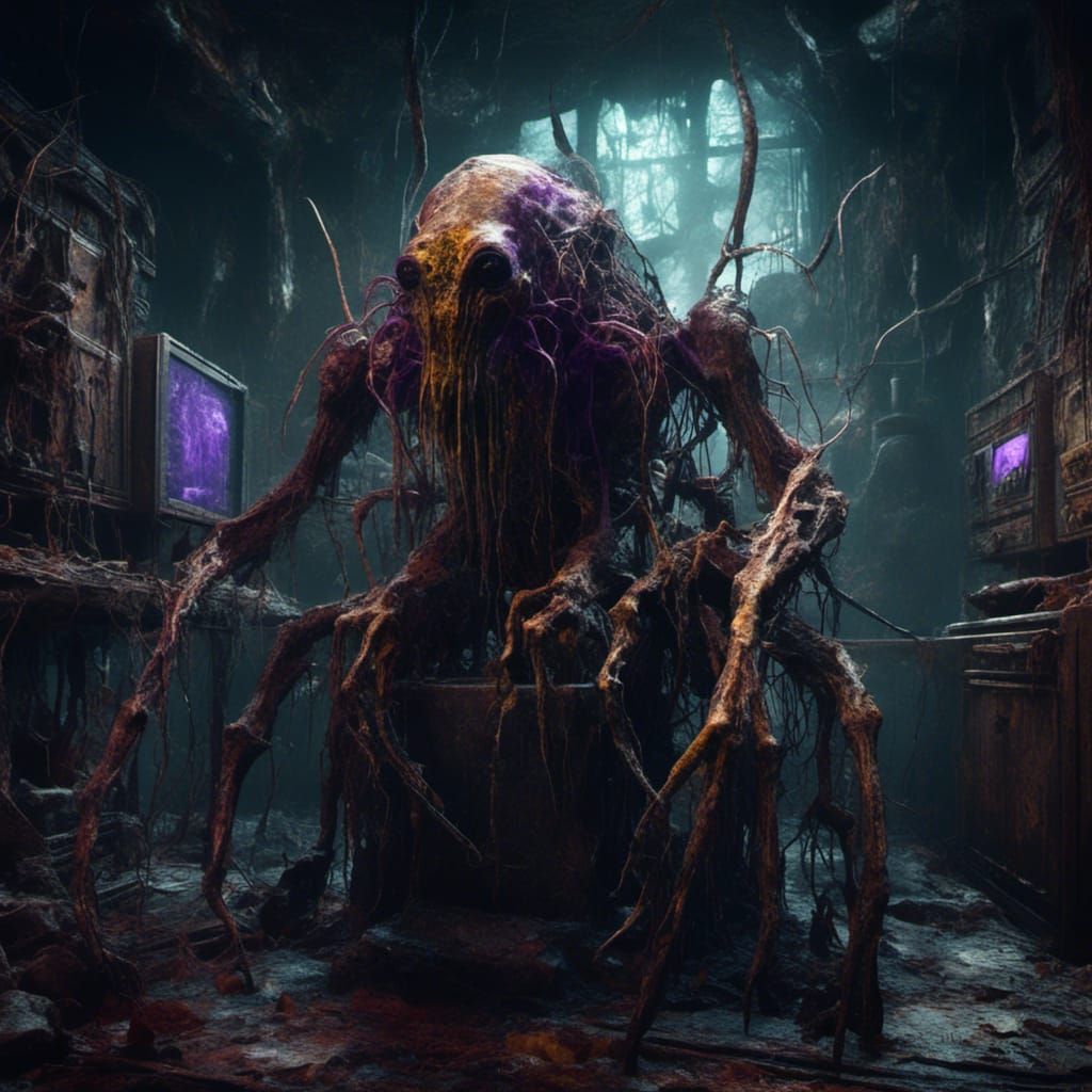 Creepy Deep Web Creature in Computer Lab