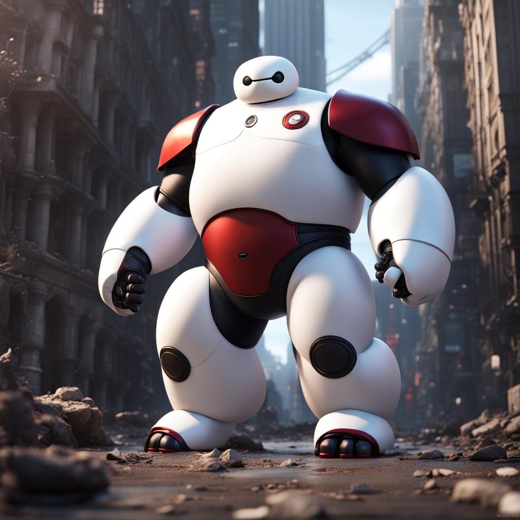 Baymax as an Avenger in Detailed Digital Art