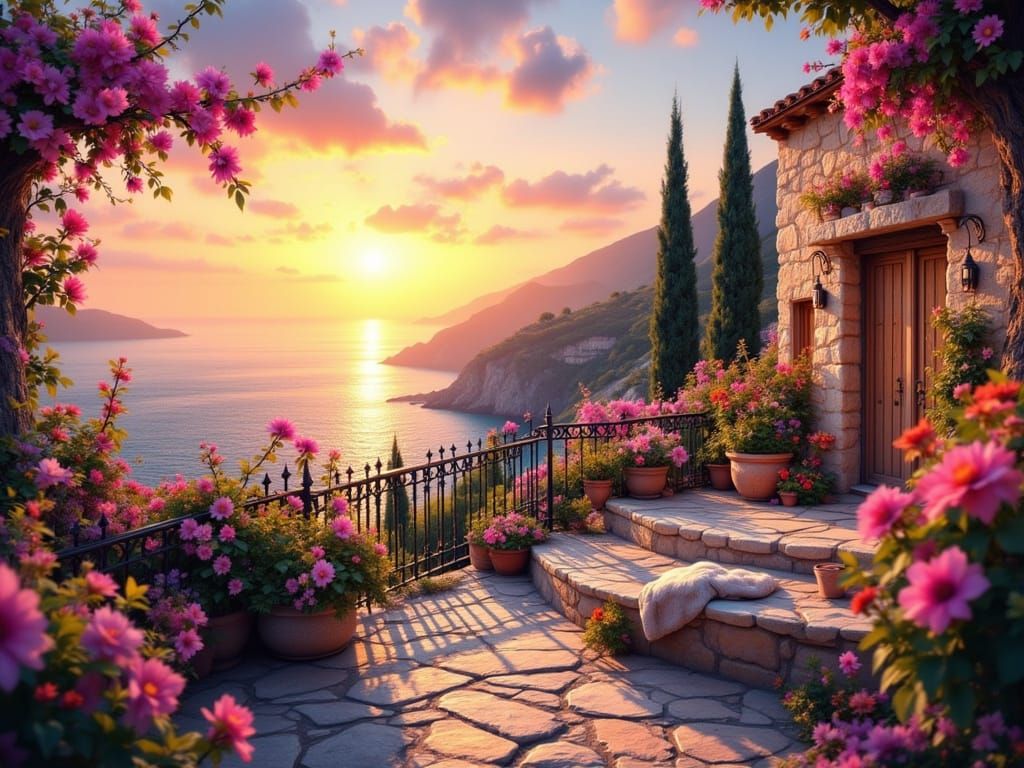 Mediterranean Coastal Scene