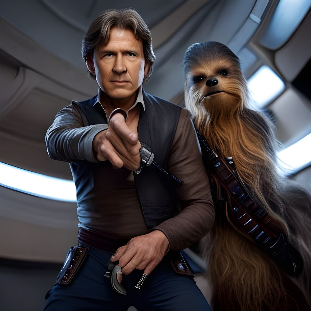 Han Solo and Chewbacca Aboard Millennium Falcon