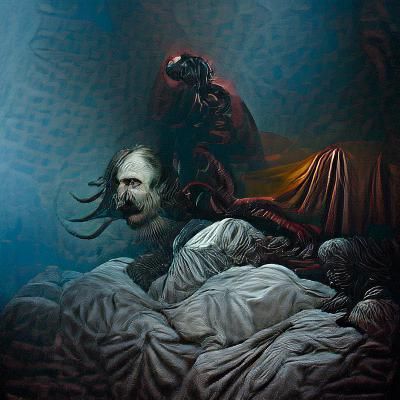 Sleep Paralysis Nightmare in Doré Style