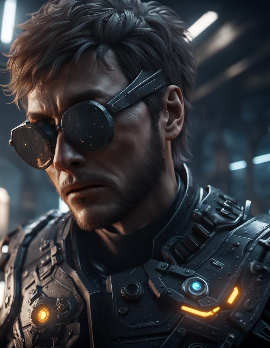 Epic 3D Videogame Character in Matrix Style