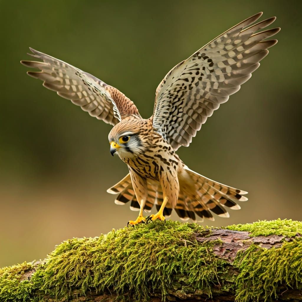 Kestrel in Flight: Earthy Tones, Natural Lighting