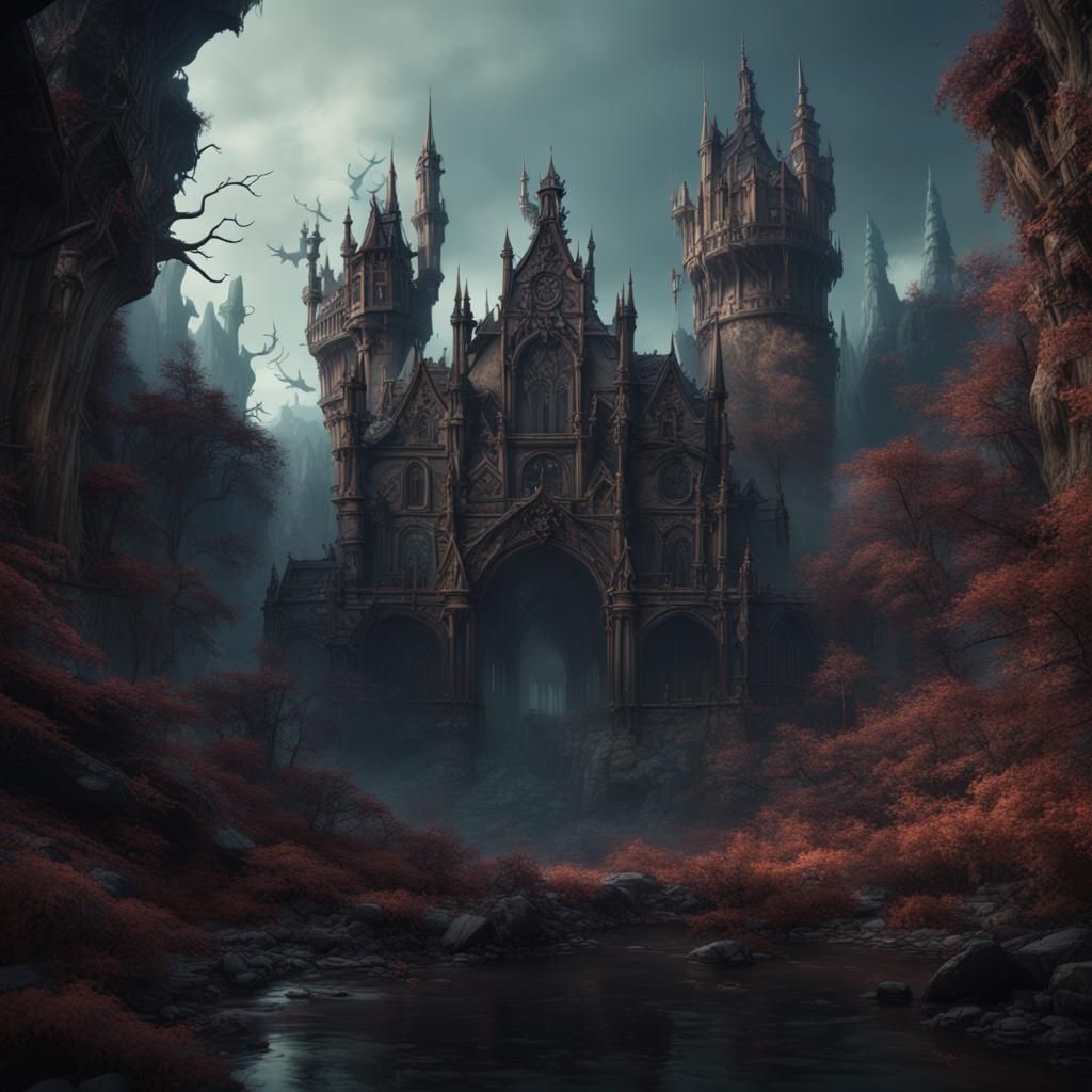 Creepy Castle Concept Art in Deep Color