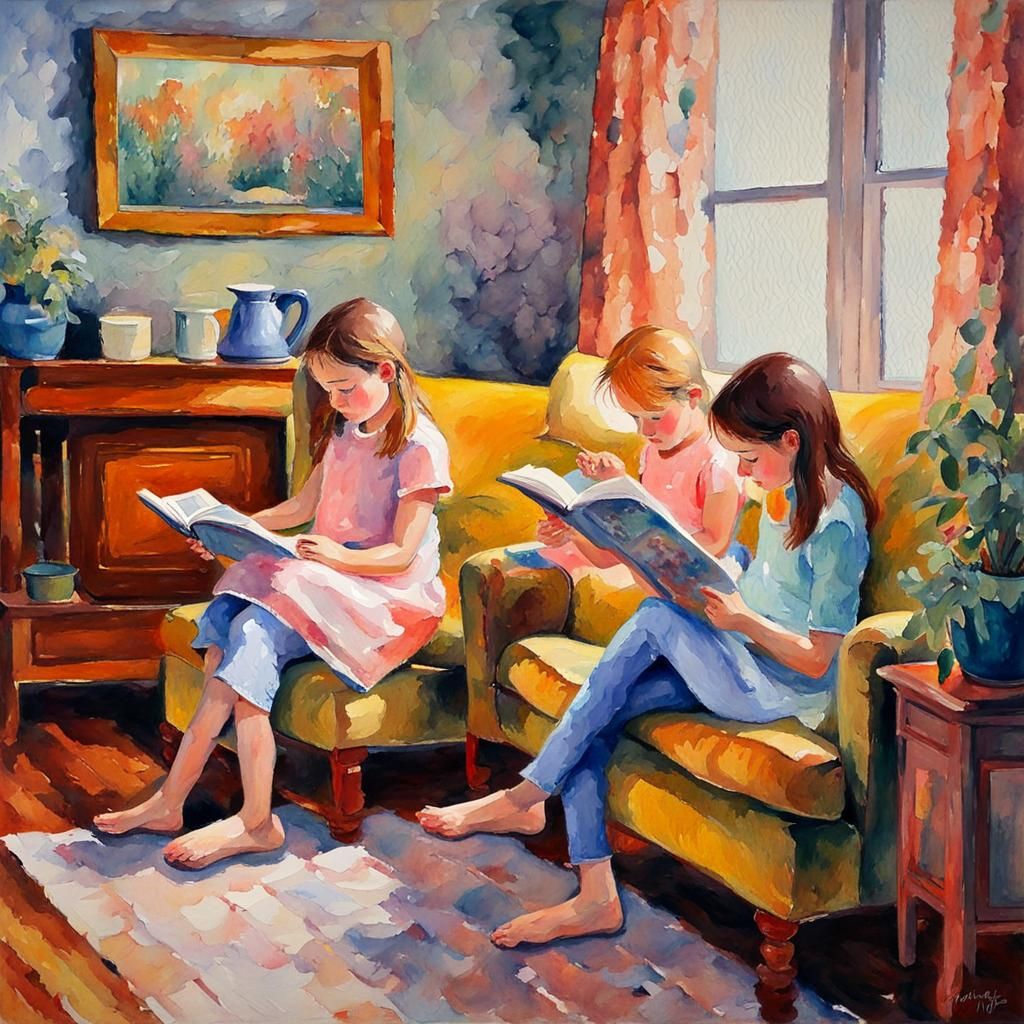 Girls reading