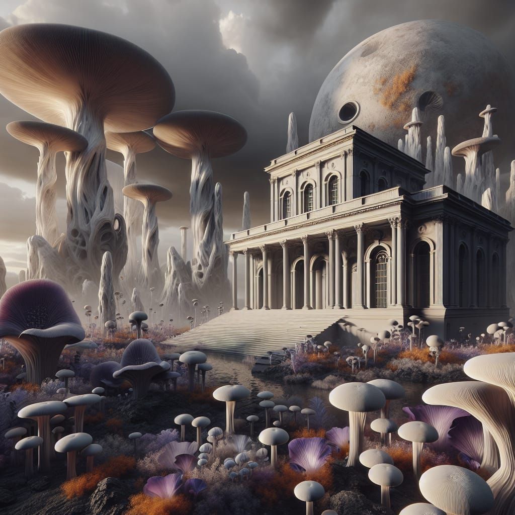 Sombre Fantasy Landscape with Palladian Architecture