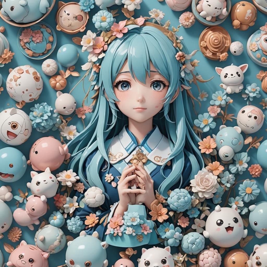 Anime-Inspired Ceramic Masterpiece in 3D