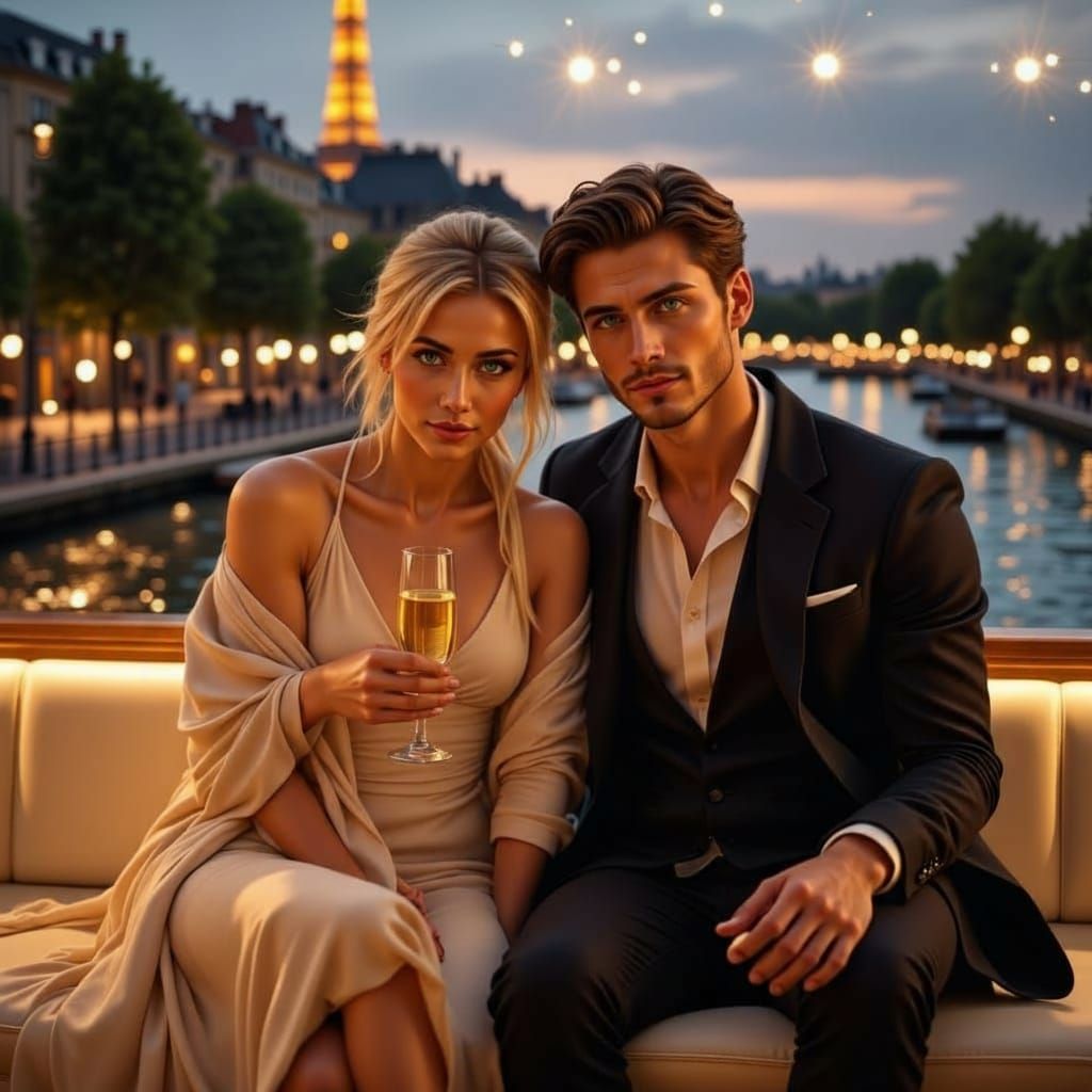 Romantic Seine River Twilight Cruise with Eiffel Tower Spark...