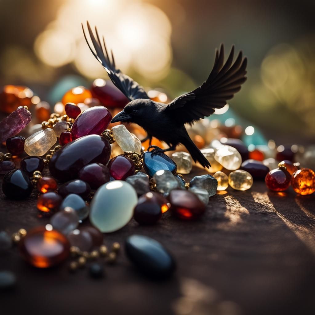 Jeweled Raven in Divine Light