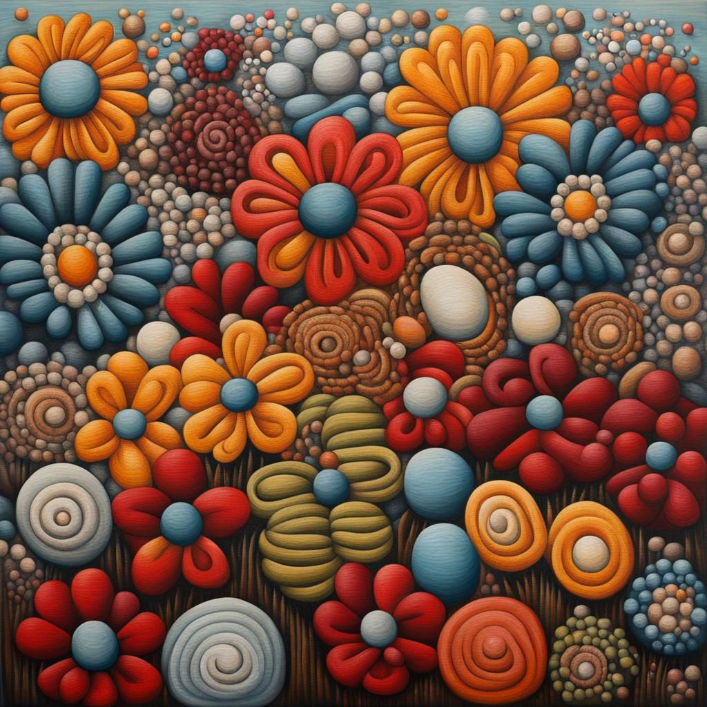 Textured Abstract Bouquet in Complementary Colors